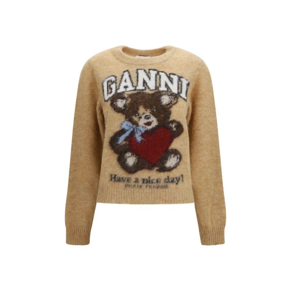 Ganni Women Alpaca Graphic Crewneck Sweater